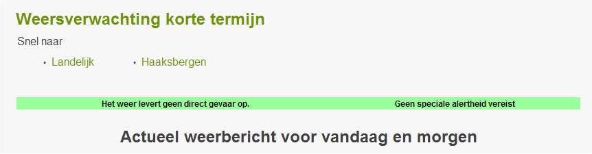 MeteoAlarm geen gevaar